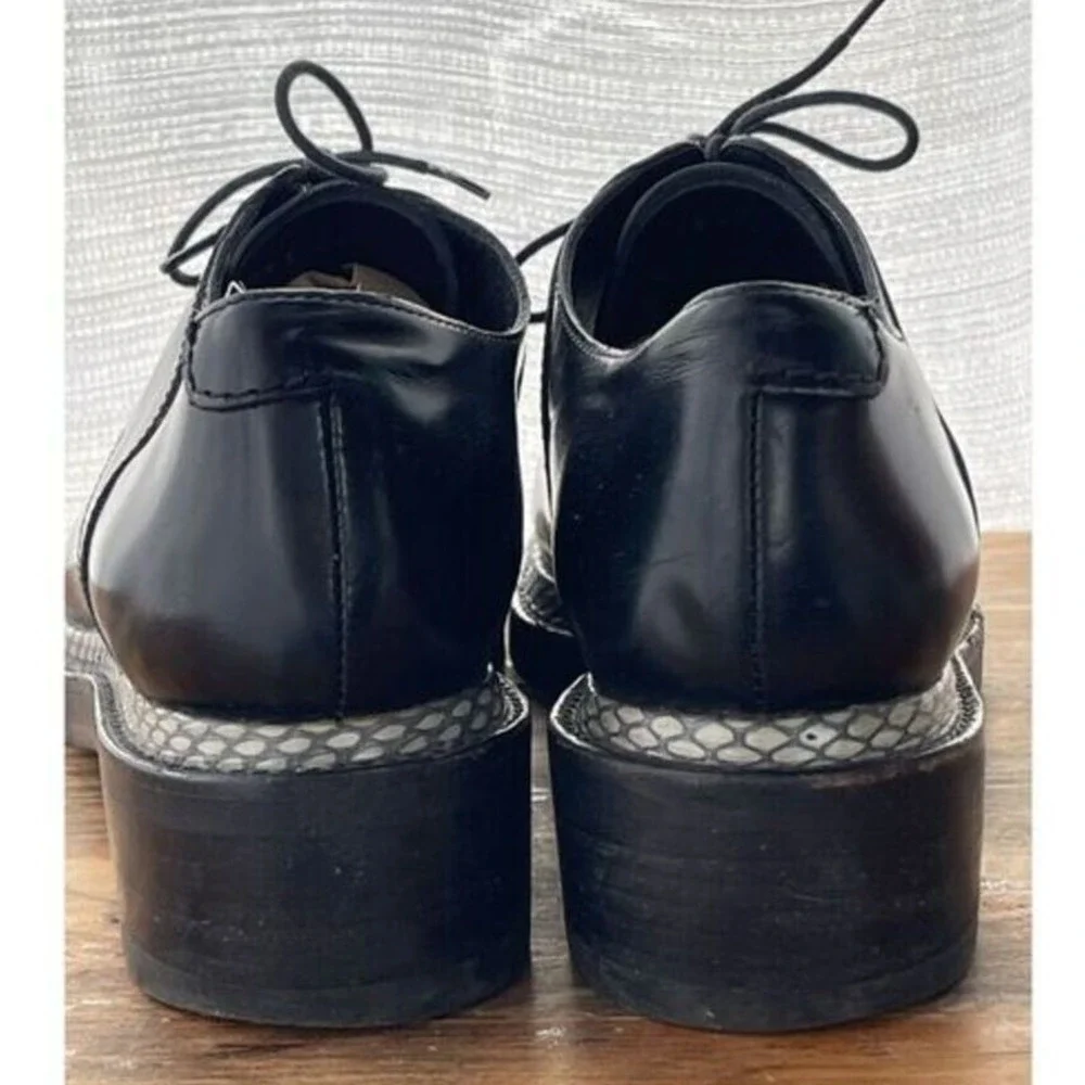 Acne Studios Lark‎ Platform Oxford Shoes Men 41 US 11 Snakeskin Trim Leather - Picture 5 of 9